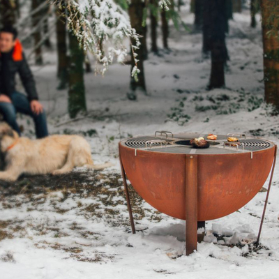 Dia 1000mm Classic Corten Steel Fire Pit Vòng Bbq Fire Pit Rustproof