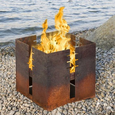 Lò nướng ngoài trời thân thiện với môi trường Rust Corten Steel Bbq Grill Bằng chứng thời tiết