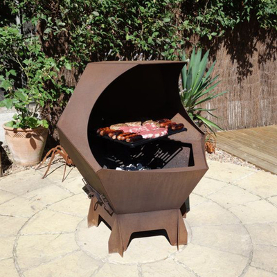 Lò nướng ngoài trời bằng thép Corten Lò nướng Bbq châu Âu Chống chịu thời tiết