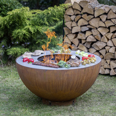 Chống gỉ Đốt gỗ không khói Firepit Thịt nướng Brazier Pre Weathered
