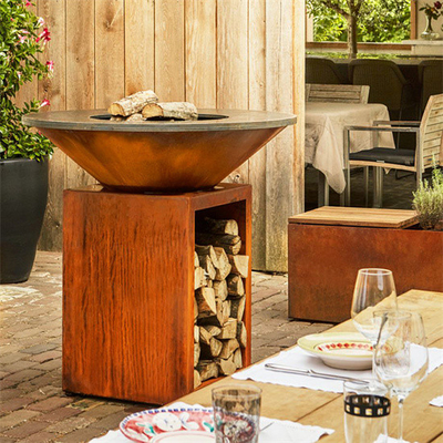 Tùy chỉnh Corten Steel Bbq Grill Vườn nướng than nướng Độ bền cao