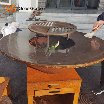 Lò sưởi bằng thép Corten được phong hóa trước Lò nướng than có kích thước tùy chỉnh