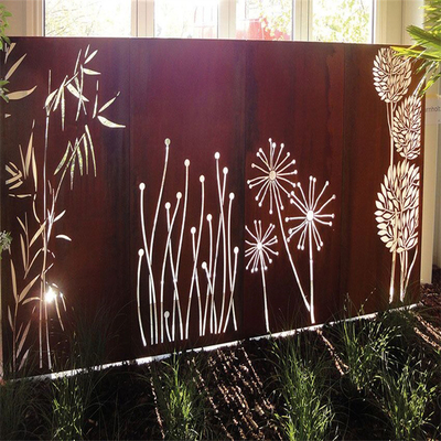 Sản phẩm vườn kim loại có độ cứng cao Màn hình riêng tư bằng thép Corten Tinh tế