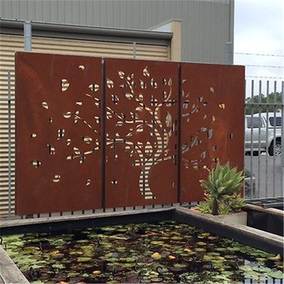 Sản phẩm vườn kim loại tiêu chuẩn ASTM Tấm cắt màn hình thép Corten bằng laser