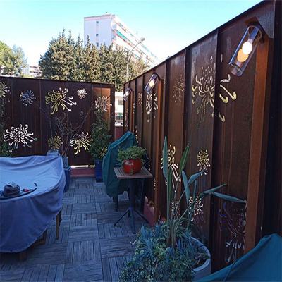 Trang trí ban công Corten Steel Laser Cut Panels Màn hình riêng tư bằng kim loại Prerusted