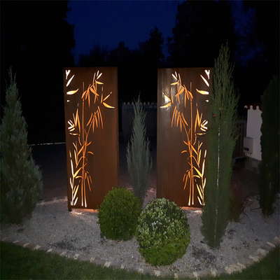 Laser Cut Corten Steel Màn hình riêng tư Trang trí ngoại thất Có thể tùy chỉnh