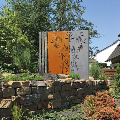 Laser Cut Corten Steel Màn hình riêng tư Trang trí ngoại thất Có thể tùy chỉnh