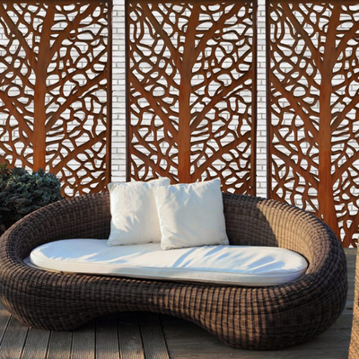 Thiết kế nghệ thuật có độ bền cao Tấm màn hình riêng tư bằng thép Corten cho ngoài trời