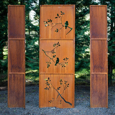 Tấm chia màn hình trang trí bằng thép Corten ngoài trời Pre Rusted