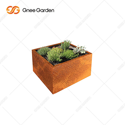 Bên ngoài vườn Corten Steel Square Planter Kích thước hộp Màu sắc RAL có thể tùy chỉnh