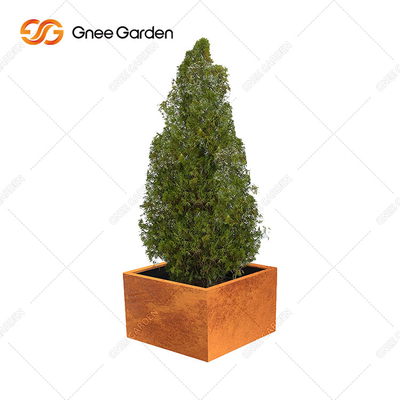 Kim loại uốn cong Hộp trồng cây bằng thép gỉ Corten trong sân ngoài trời