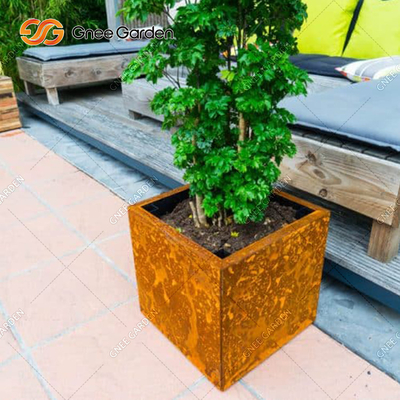 Thiết kế đơn giản Chân đế nhỏ Chậu trồng cây bằng kim loại ngoài trời Chậu cây cổ 30cm 40cm