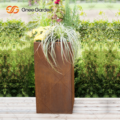 Chậu hoa bằng thép hình vuông dài tùy chỉnh của SGS Chống chịu thời tiết thời trang