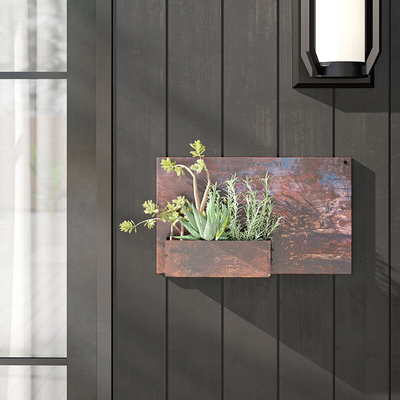 Hộp trồng cây hình chữ nhật bằng thép hình chữ nhật 12 ″ X 20 ″ ngoài trời thẳng đứng
