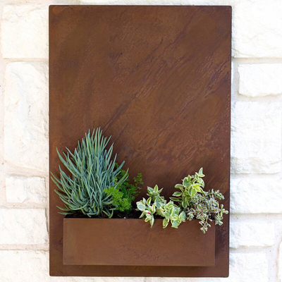 Hộp trồng cây hình chữ nhật bằng thép hình chữ nhật 12 ″ X 20 ″ ngoài trời thẳng đứng