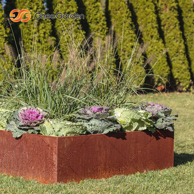 Hộp trồng cây bằng thép làm vườn Corten Hình chữ nhật