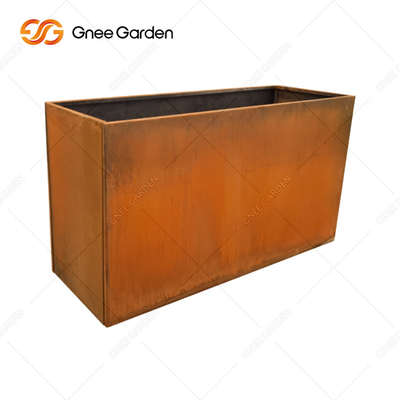 Chiều dài 300mm-1000mm Cây trồng kim loại ngoài trời Cây trồng hình chữ nhật bằng thép Corten