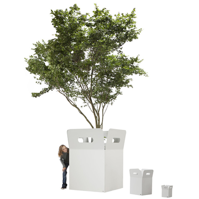 Độ dày 1,5mm-6,0mm Chậu hoa kim loại cao lớn Chậu trồng cây bằng thép Corten cao