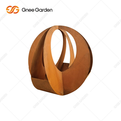 Cây trồng kim loại ngoài trời hiện đại Rusty Red Cây trồng bằng thép Corten có thể tùy chỉnh