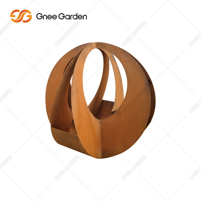 Hình dạng tùy chỉnh Laser Cut Chậu hoa bằng thép corten hình học 90 * 25 * 25cm