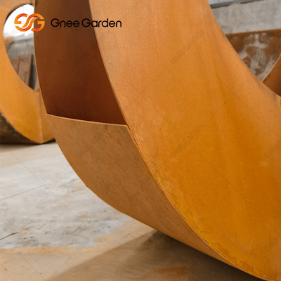 Cây trồng kim loại ngoài trời hiện đại Rusty Red Cây trồng bằng thép Corten có thể tùy chỉnh