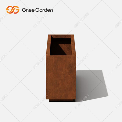 Chậu cây thép kim loại tùy chỉnh Thiết kế hiện đại Hộp dài trồng cây thép Corten