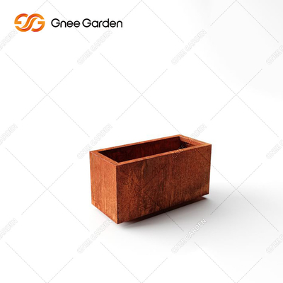 Hình vuông Hình dạng khối Corten Thép trồng cây Chậu hoa kim loại cho sân vườn