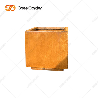 Vườn Corten Thép ngoài trời mộc mạc Máy trồng kim loại ngoài trời Quảng trường lớn