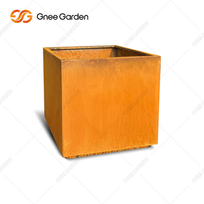 Vườn Corten Thép ngoài trời mộc mạc Máy trồng kim loại ngoài trời Quảng trường lớn