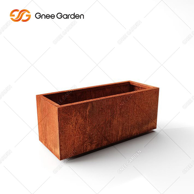 Chậu cây thép kim loại tùy chỉnh Thiết kế hiện đại Hộp dài trồng cây thép Corten