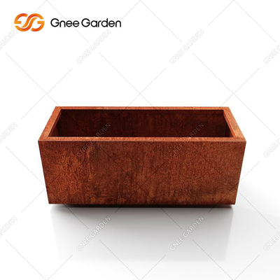 Gỗ tổng hợp rắn chắc bằng kim loại Giá đỡ chậu hoa Corten Steel Planter