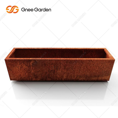 Gỗ tổng hợp rắn chắc bằng kim loại Giá đỡ chậu hoa Corten Steel Planter