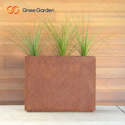 Hộp trồng cây kim loại hình chữ nhật 90 * 25 * 25cm Thép Corten