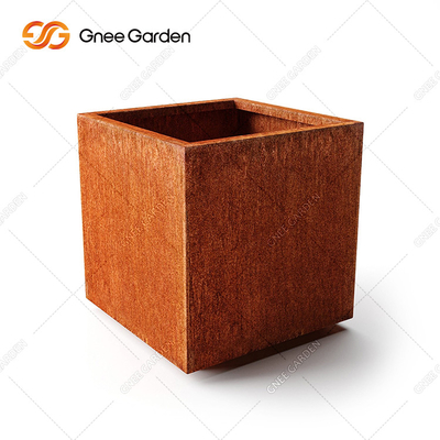 Gỗ tổng hợp rắn chắc bằng kim loại Giá đỡ chậu hoa Corten Steel Planter