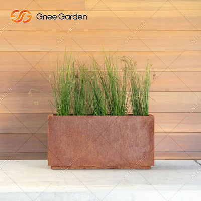 Gỗ tổng hợp rắn chắc bằng kim loại Giá đỡ chậu hoa Corten Steel Planter