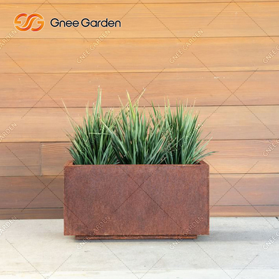 Hộp trồng cây kim loại hình chữ nhật 90 * 25 * 25cm Thép Corten