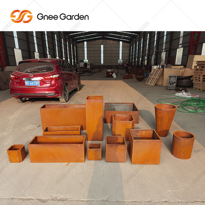 Corten thép hình chữ nhật Chậu hoa bằng kim loại Rusty Nursery Planter Độ dày 2mm