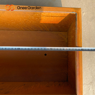 Corten thép vuông gỉ hộp trồng cây chịu thời tiết cho hoa