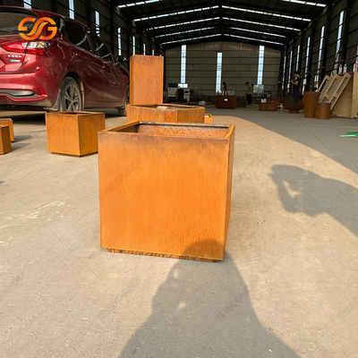 Corten Steel Metal Garden Planters Hộp màu gỉ ngoài trời