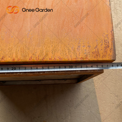 Corten thép hình chữ nhật Chậu hoa bằng kim loại Rusty Nursery Planter Độ dày 2mm