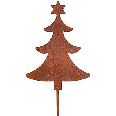 Đồ trang trí sân vườn bằng kim loại gỉ sắt Corten Trang trí hình cây thông Noel