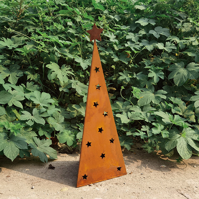 Đồ trang trí sân vườn bằng kim loại cho Giáng sinh 500mm Đồ trang trí sân vườn Corten với đèn LED