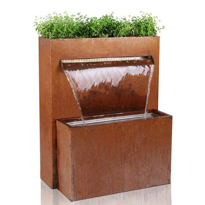 Đồ trang trí sân vườn bằng kim loại thác nước Corten đa chức năng với máy trồng cây