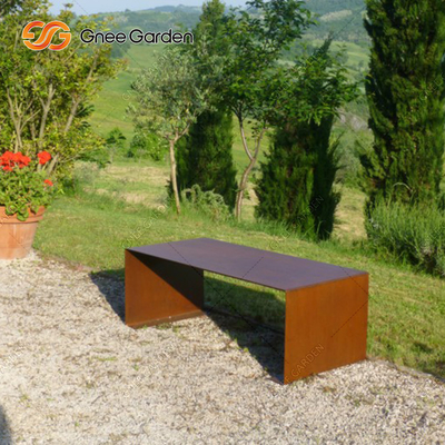 1800mmx510mm Đồ nội thất bằng kim loại ngoài trời Ghế dài bằng thép Corten cho không gian công cộng