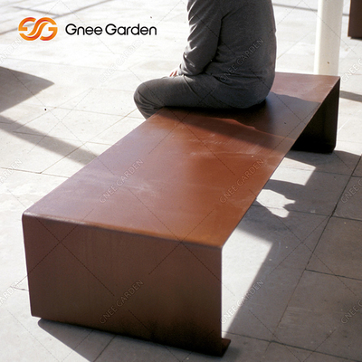 1800mmx510mm Đồ nội thất bằng kim loại ngoài trời Ghế dài bằng thép Corten cho không gian công cộng