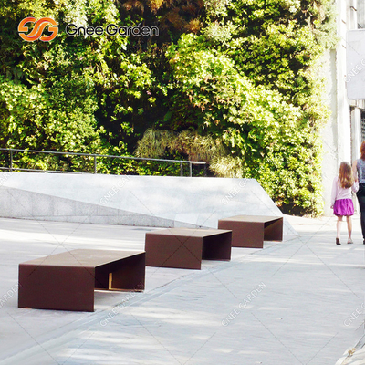 1800mmx510mm Đồ nội thất bằng kim loại ngoài trời Ghế dài bằng thép Corten cho không gian công cộng