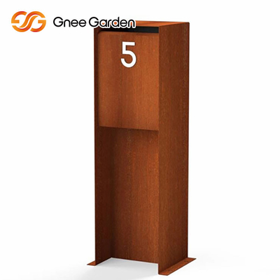 SGS Phê duyệt Đồ nội thất bằng kim loại ngoài trời Hộp thư bằng thép Corten Đặt chân đến