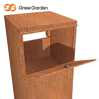 Corten thép rỉ sét Đồ nội thất kim loại ngoài trời bằng thép Hộp thả hộp đa chức năng