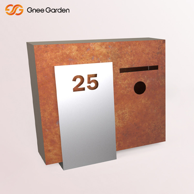 Hộp thư thép Corten ngoài trời chống rỉ Thiết kế cổ 1000 * 800mm