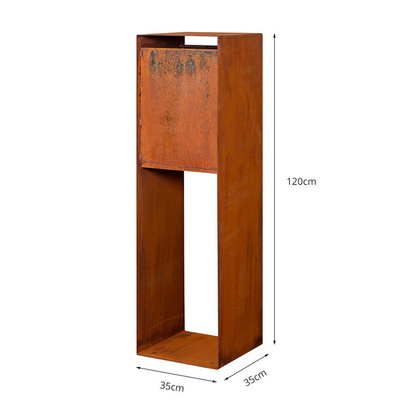Thời tiết thép Corten thép hộp thả bưu kiện kim loại theo chiều dọc Trang trí